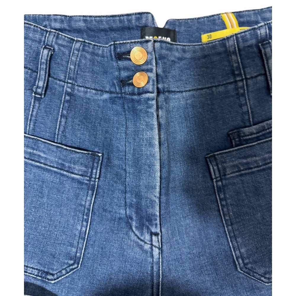Maeve Anthropologie Junie Wide Leg High Rise Sailor Utility Trouser Jean Size 30 - Picture 7 of 15